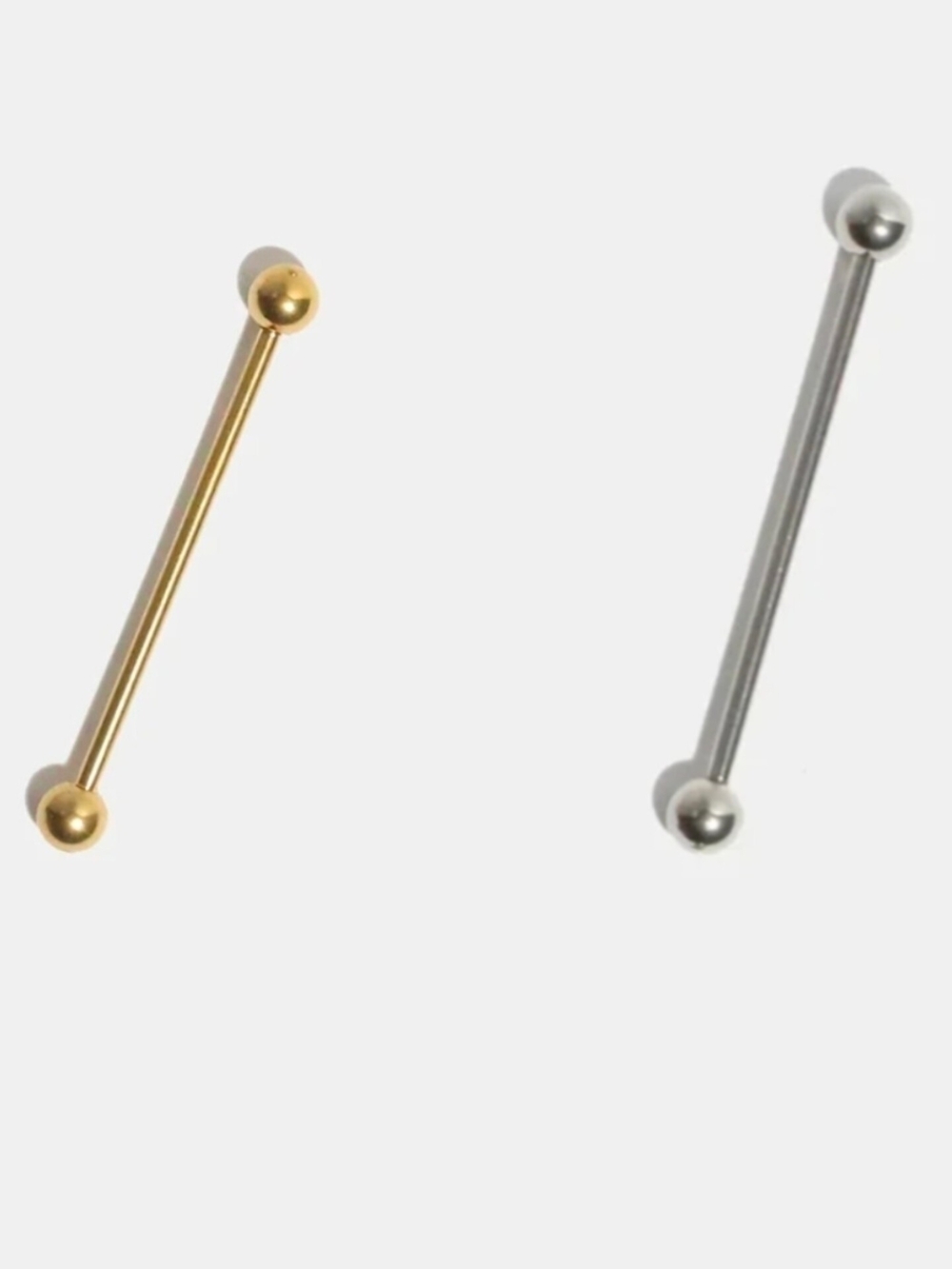Gold & Silver Straight Barbell Piercing Set BNIB